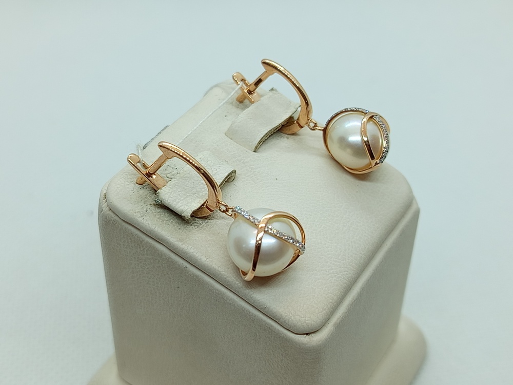 СКМИ585 СЕРЬГИ С КАМНЯМИ (Au 585)