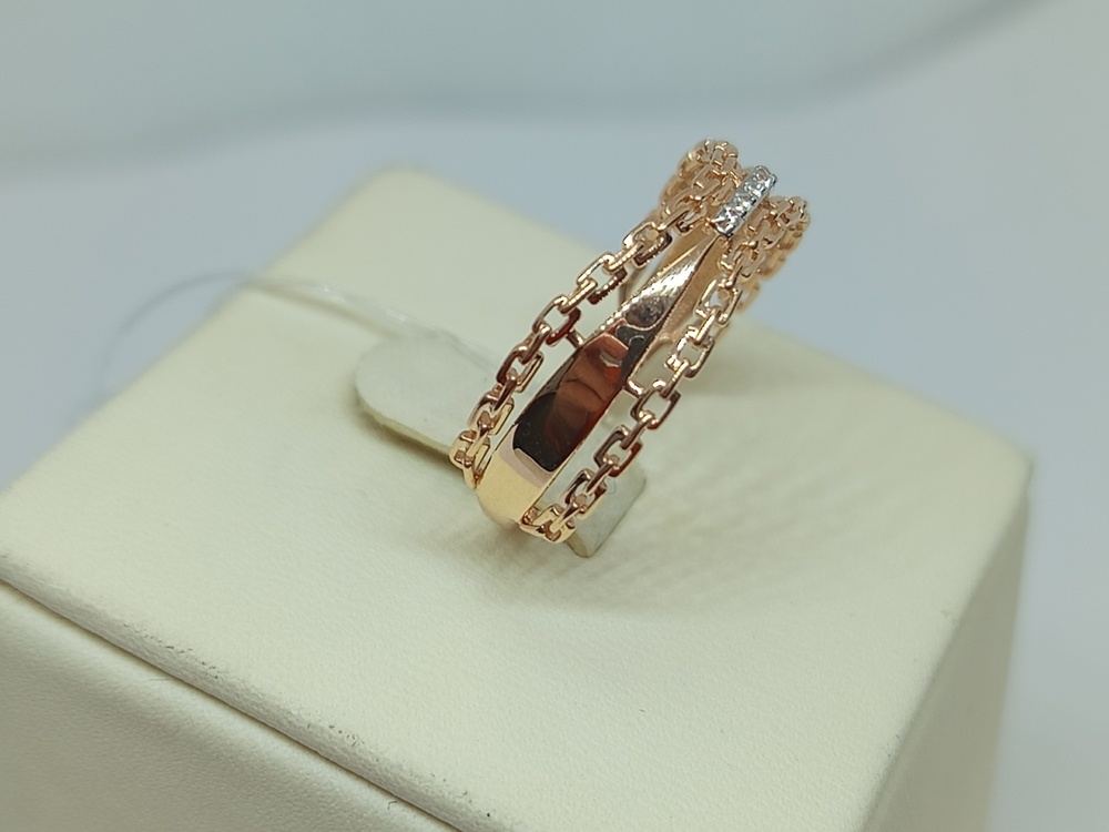 КОЛЬЦО С КАМНЯМИ (Au 585)