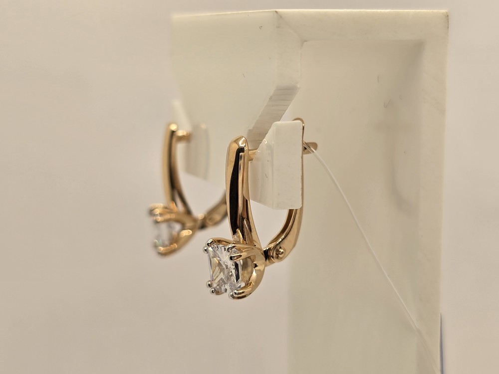 009832-1102 СЕРЬГИ С КАМНЕМ (Au 585)