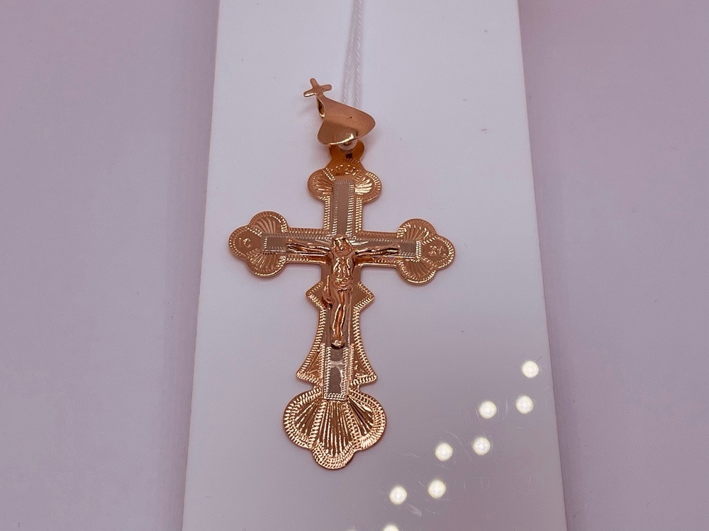 ПОДВЕСКА КРЕСТ БЕЗ КАМНЯ (Au 585)