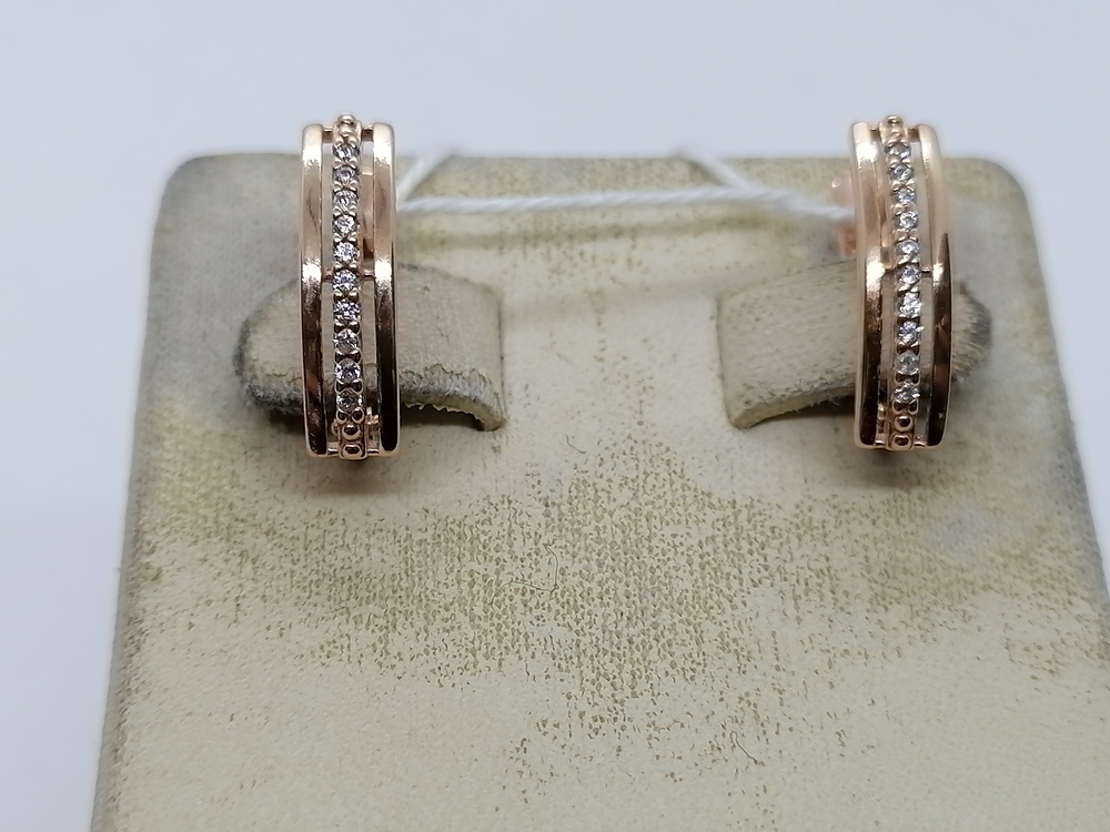 СКМИ375 СЕРЬГИ С КАМНЯМИ (Au 375)