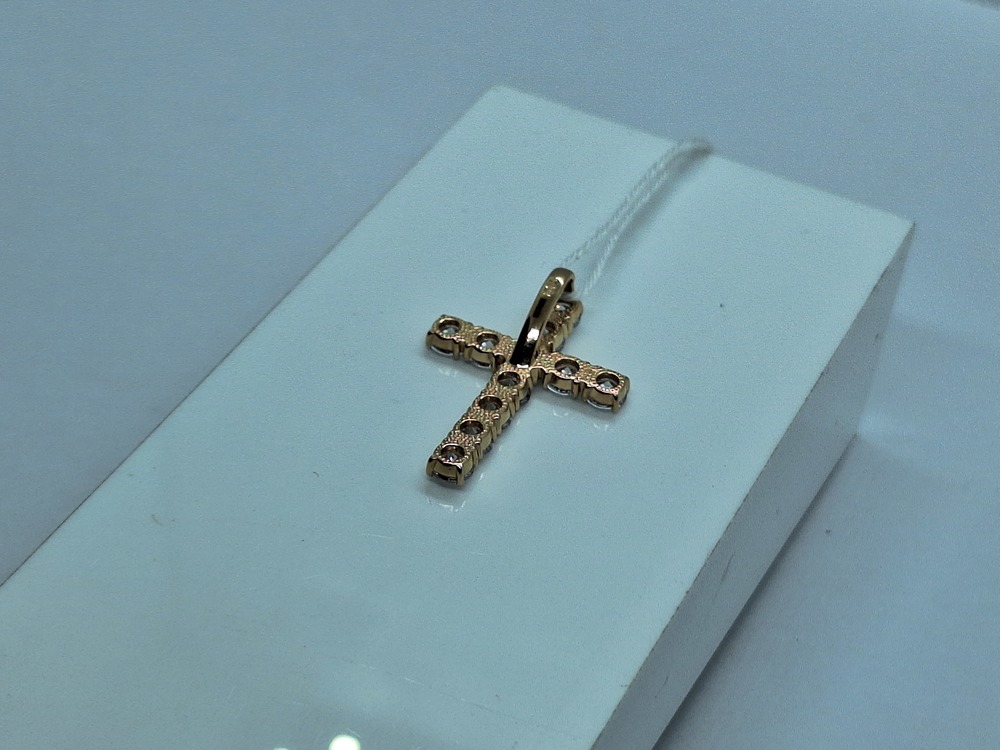 ПОДВЕСКА КРЕСТ С КАМНЯМИ (Au 585)