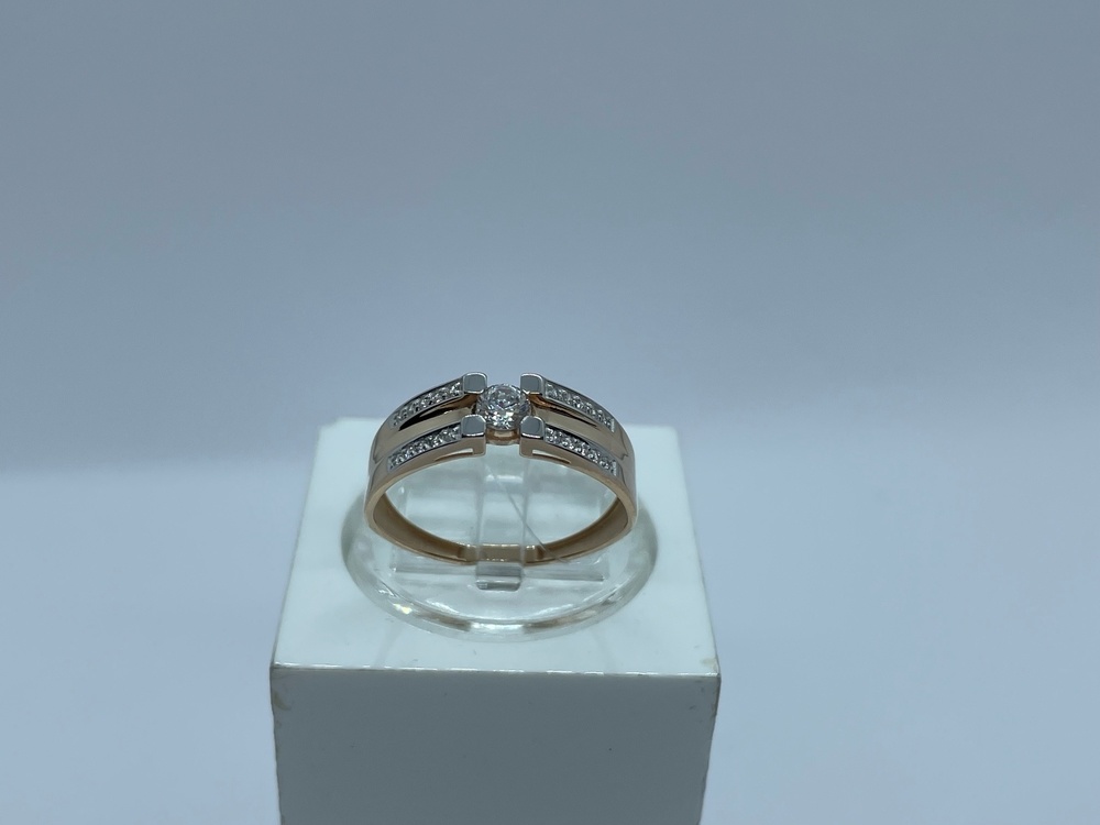 КОЛЬЦО С КАМНЯМИ (Au 585)