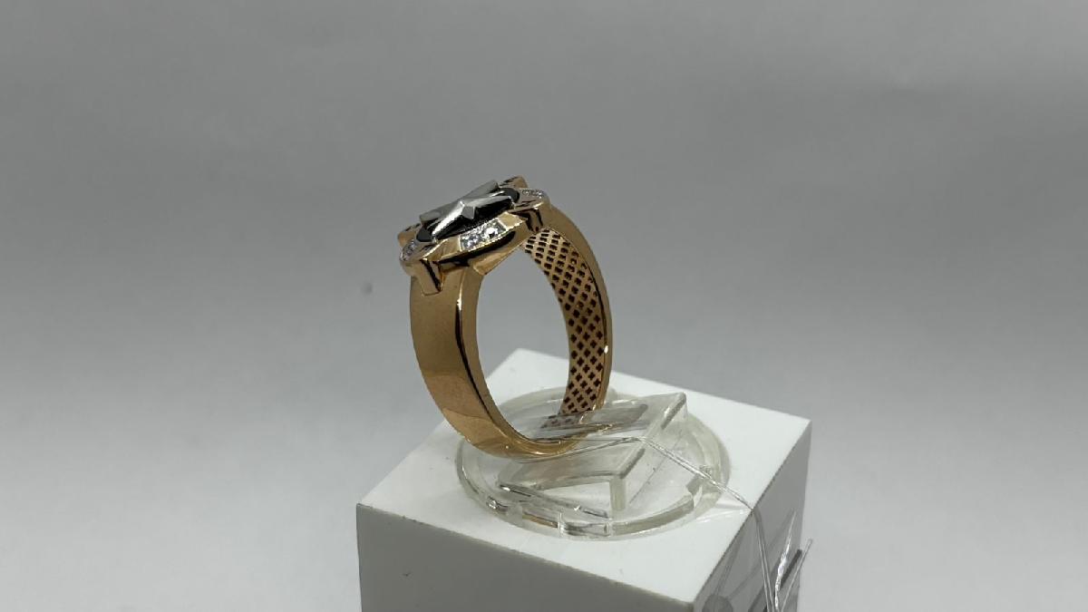 040013 КОЛЬЦО ПЕЧАТКА с камнями (Au 585)