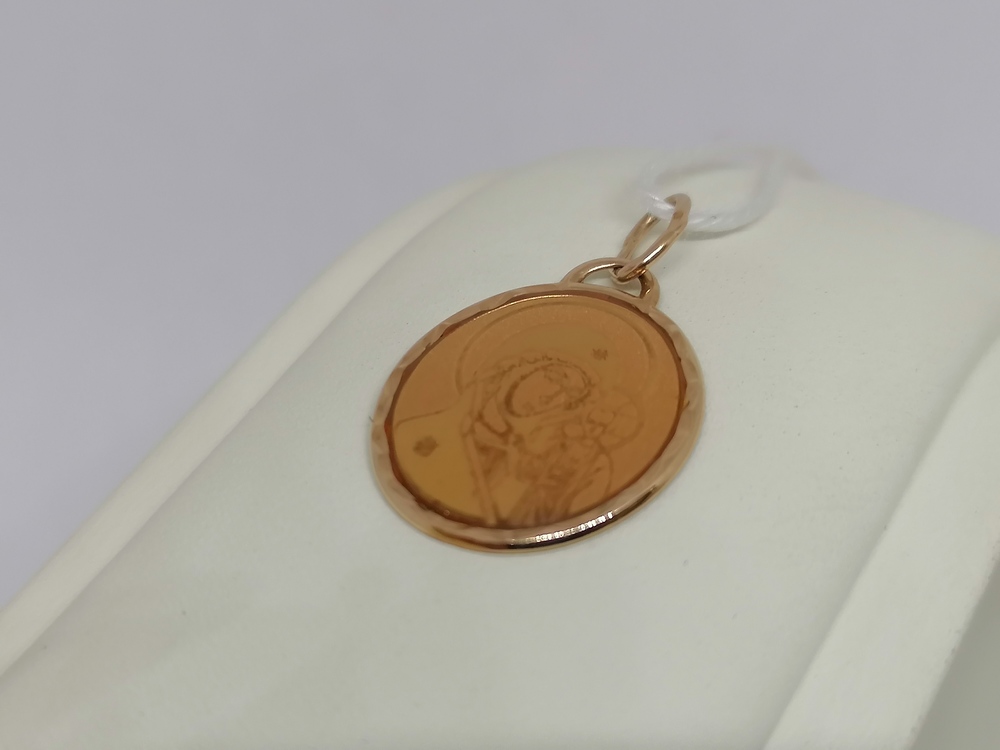 ПОДИКМ585 ПОДВЕСКА ИКОНА С КАМНЕМ (Au 585)