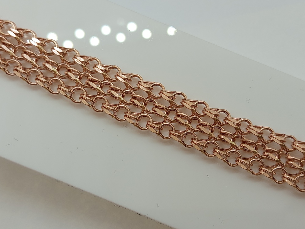 БРАСЛЕТ ПУСТОТЕЛЫЙ Бисмарк тройной (Au 585)