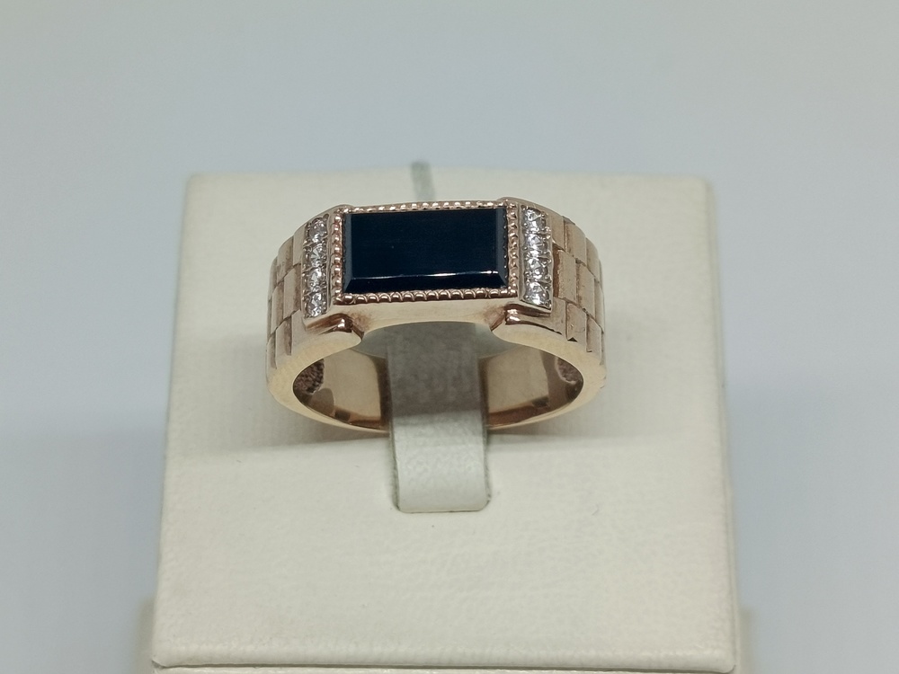 КМ-365_з КОЛЬЦО ПЕЧАТКА с камнями (Au 585) КМ-365_з КОЛЬЦО ПЕЧАТКА с камнями (Au 585)