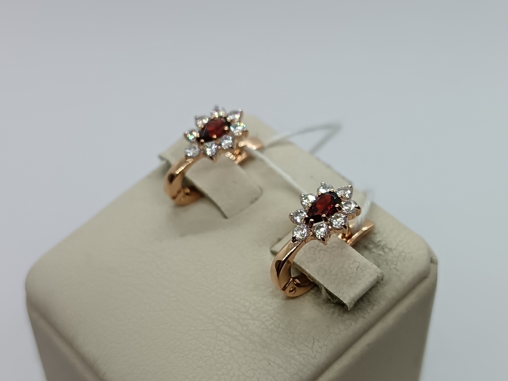 СКМИ585 СЕРЬГИ С КАМНЯМИ (Au 585)