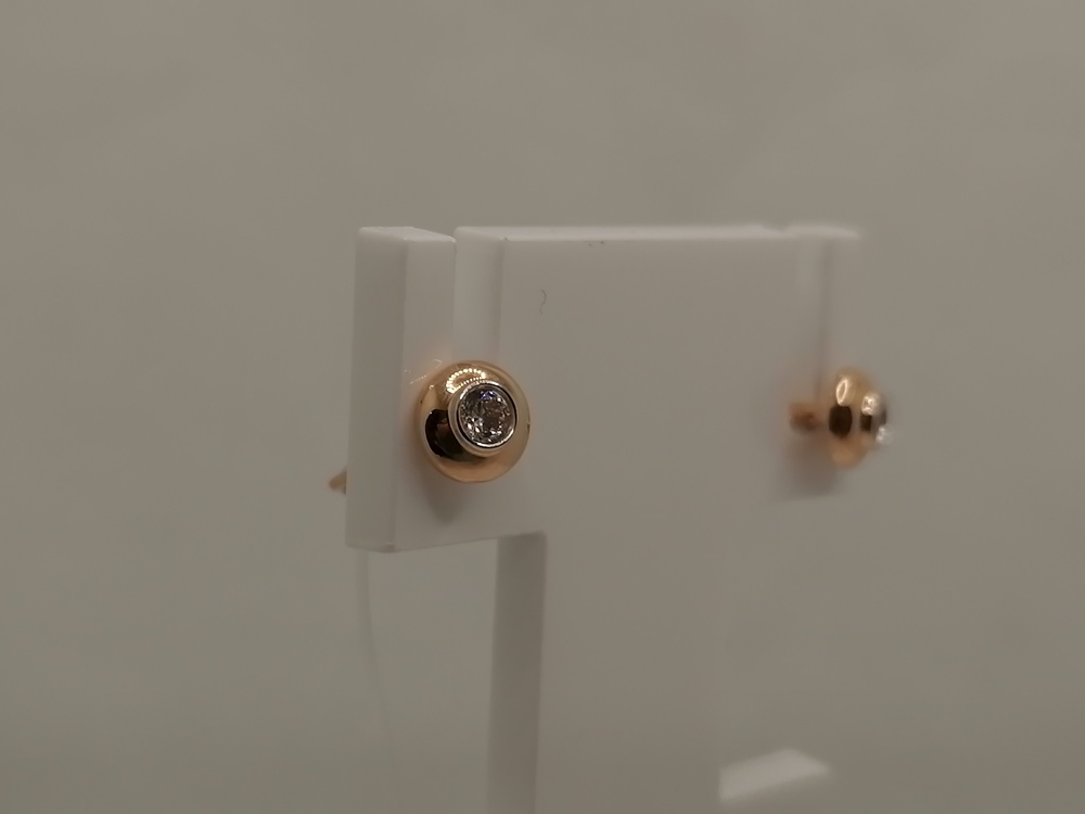 027998 СЕРЬГИ ПУСЕТЫ с камнем (Au 585)