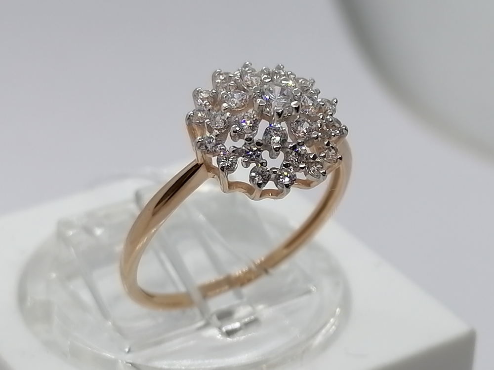 КОЛЬЦО С КАМНЯМИ (Au 585)