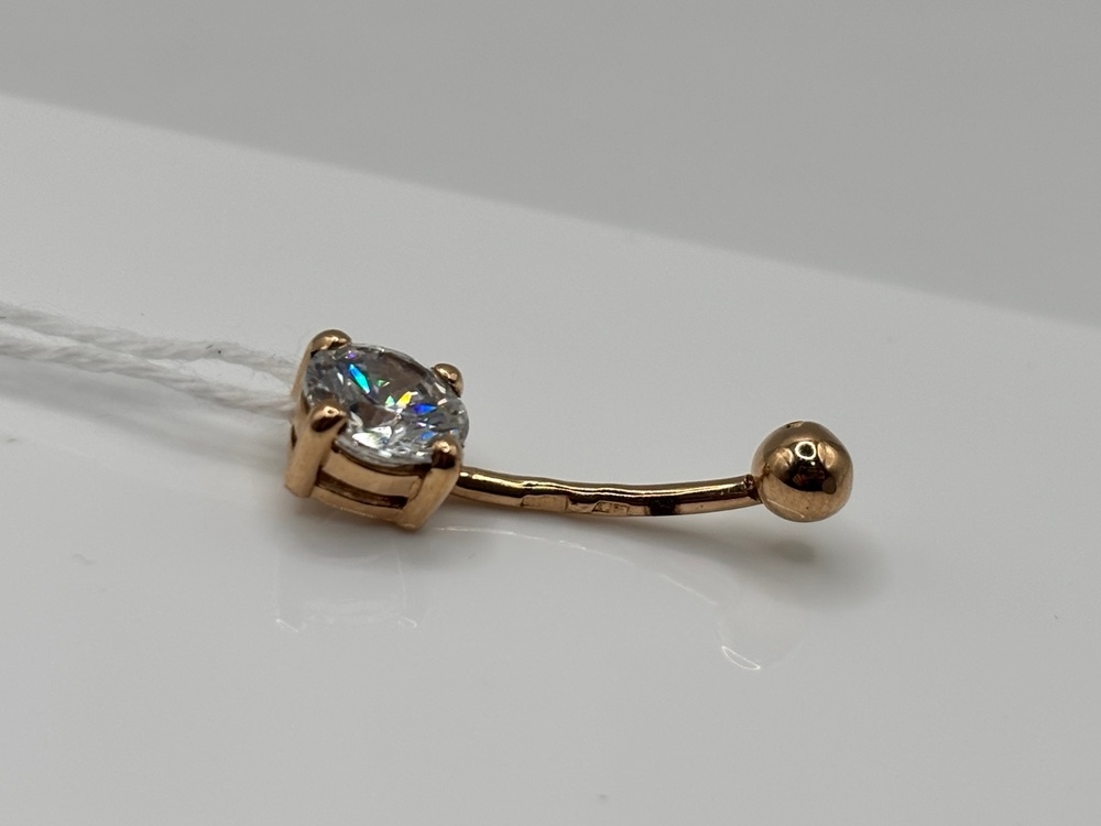 ПИРСИНГ В ПУПОК с камнем (Au 585)