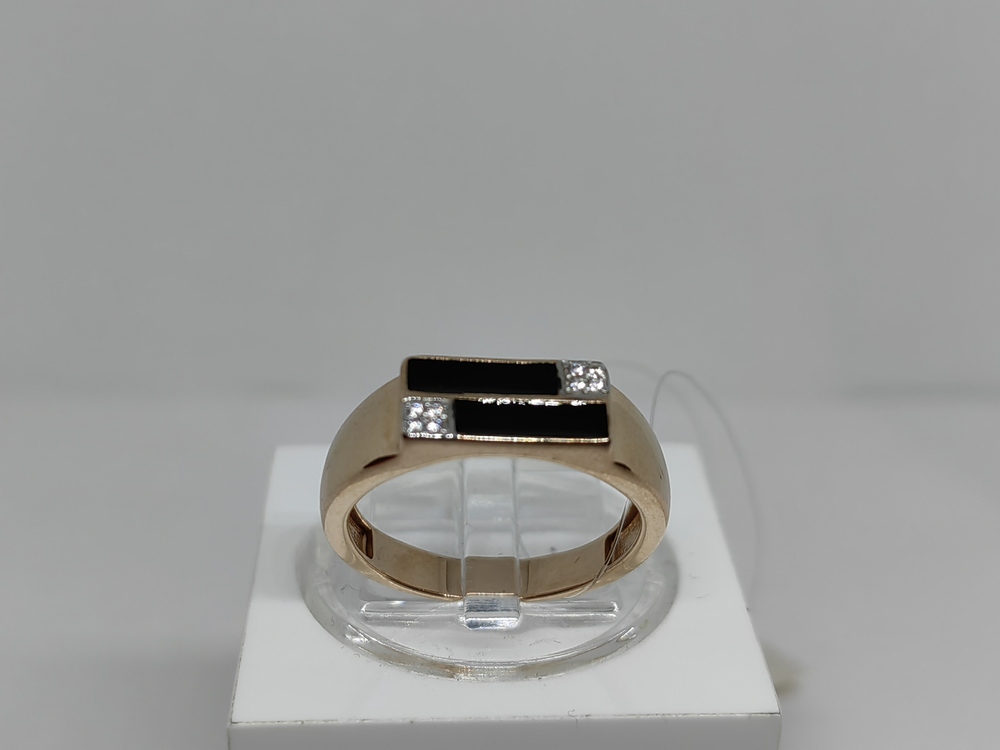 КОЛЬЦО ПЕЧАТКА с камнями (Au 585)