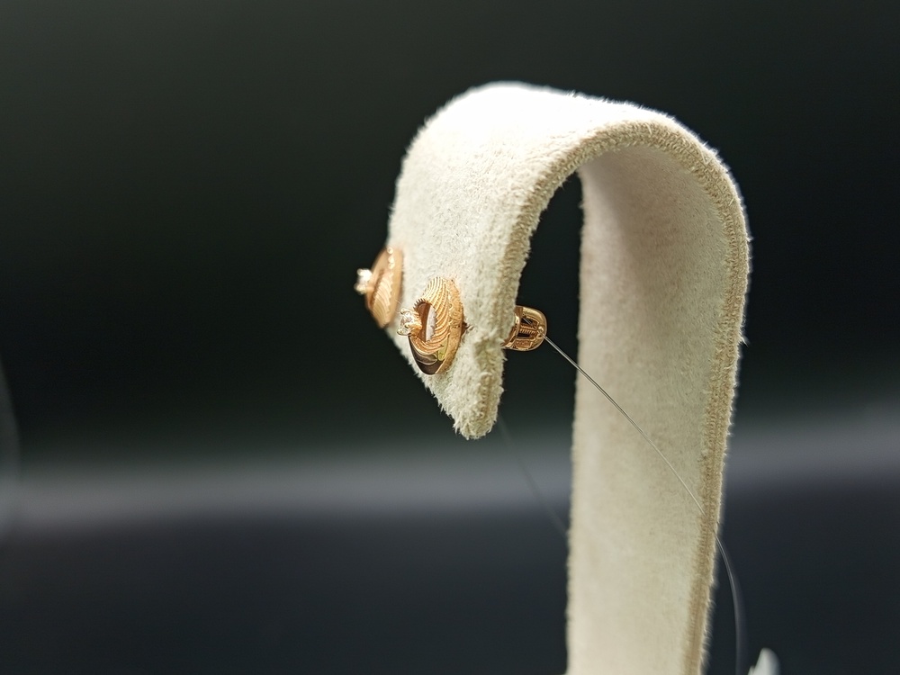 СЕРЬГИ ПУСЕТЫ с камнем (Au 585)