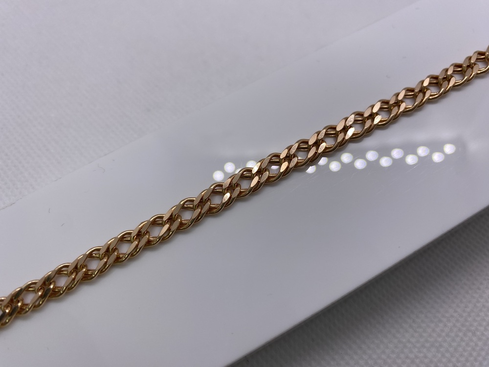 7100154П-21 БРАСЛЕТ ПУСТОТЕЛЫЙ Ромб двойной (Au 585)