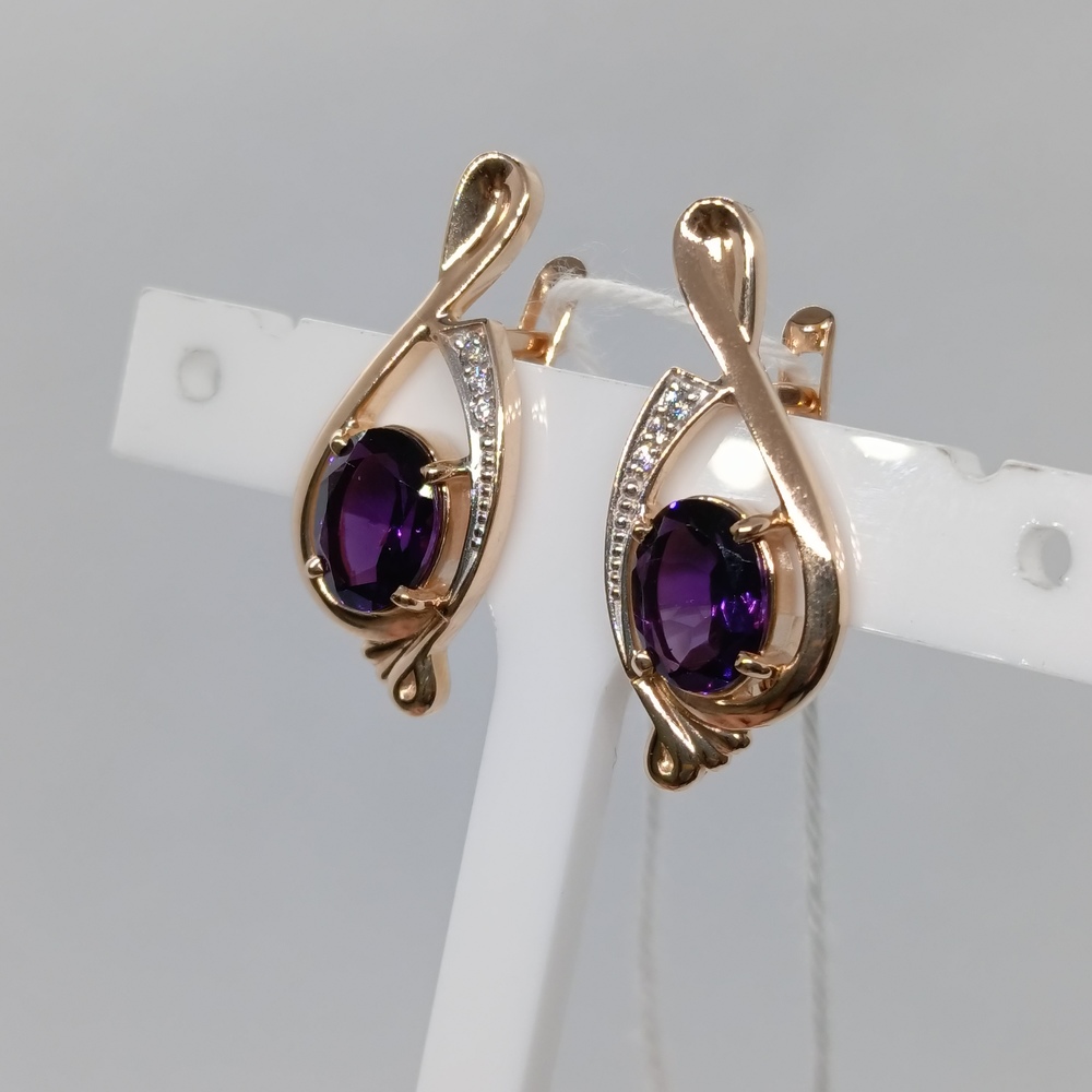 СКМИ585 СЕРЬГИ С КАМНЯМИ (Au 585)