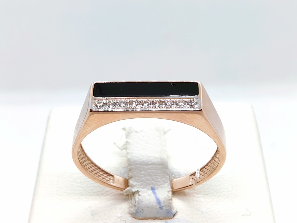 КОЛЬЦО ПЕЧАТКА с камнями (Au 585)