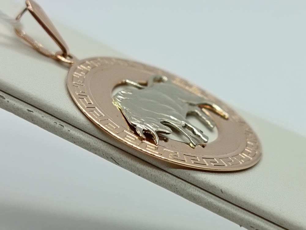 ПОДЗЗТ585 ПОДВЕСКА ЗНАК ЗОДИАКА ТЕЛЕЦ (Au 585)