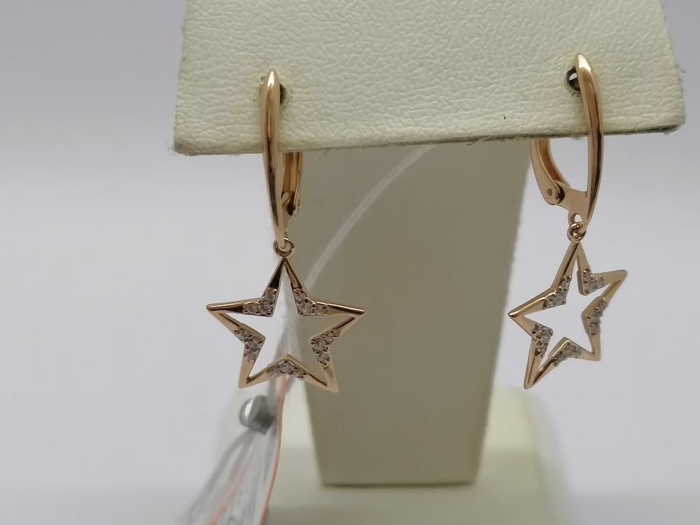 СКМИ585 СЕРЬГИ С КАМНЯМИ (Au 585)