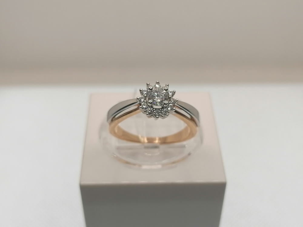 КОЛЬЦО С КАМНЯМИ (Au 585)