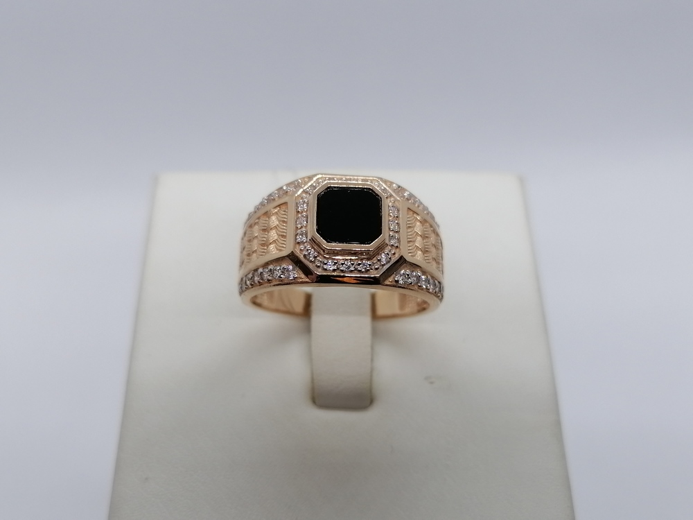 КОЛЬЦО ПЕЧАТКА с камнями (Au 585)