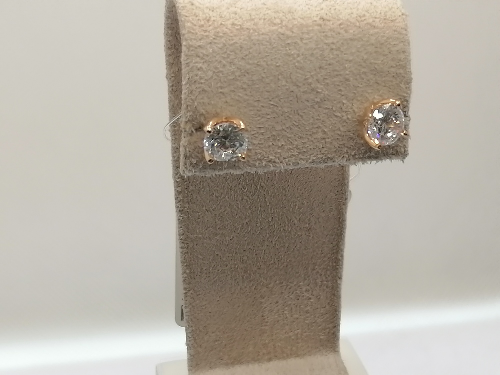 СЕРЬГИ ПУСЕТЫ с камнем (Au 585)