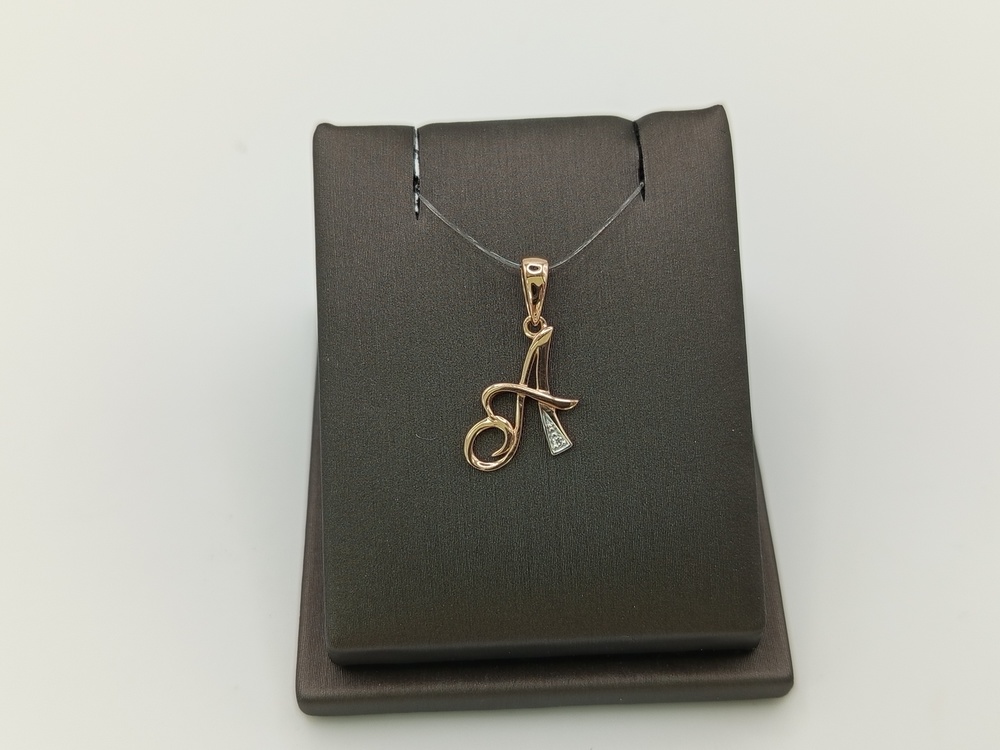 ПОДВЕСКА БУКВА А с камнем (Au 585)