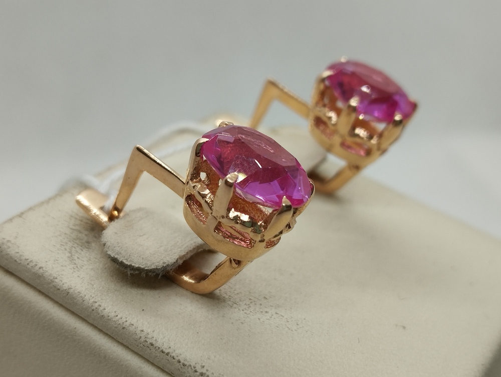 СКМ583 СЕРЬГИ С КАМНЕМ (Au 583)