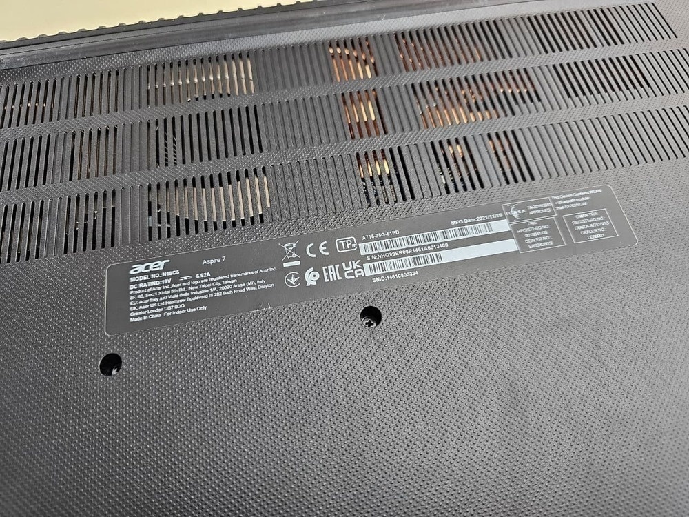 Ноутбук Acer Aspire 7; Core i5-10300H, GeForce GTX 1650, 8 Гб, 512 GB, Нет