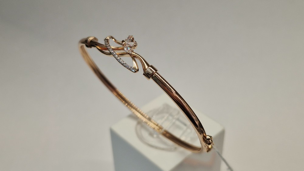 БЖКИ585 БРАСЛЕТ ЖЕСТКИЙ С КАМНЯМИ (Au 585)