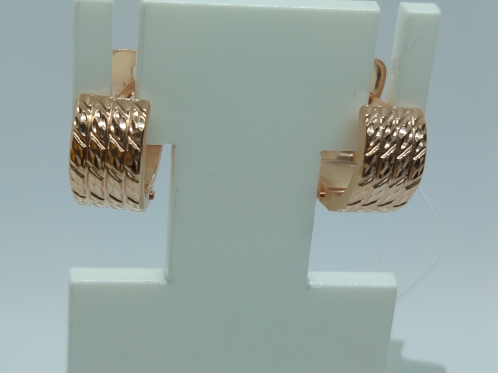 08-52-0099-01 СЕРЬГИ БЕЗ КАМНЯ (Au 585)