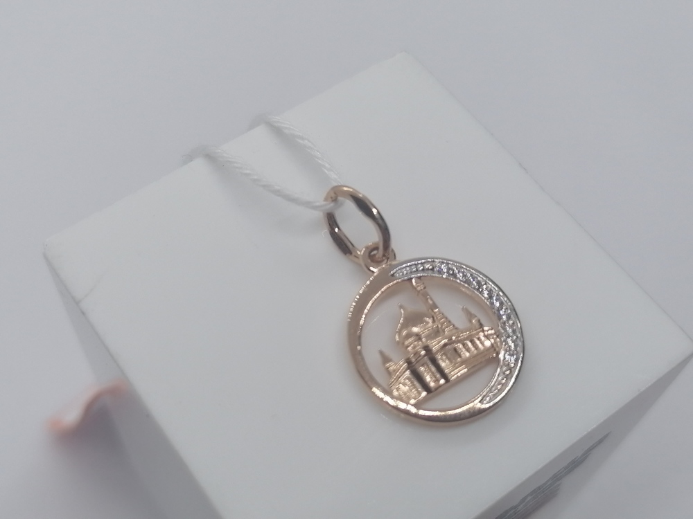ПОДМКИ585 ПОДВЕСКА МЕЧЕТЬ С КАМНЯМИ (Au 585)