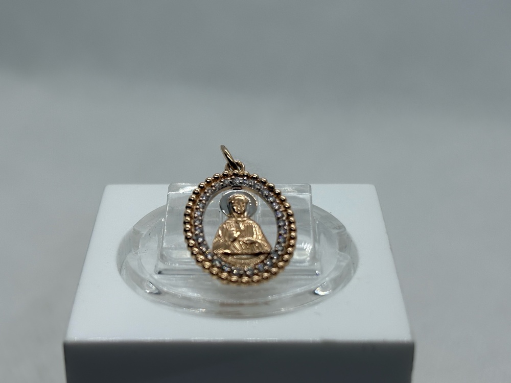 ПОДИКИ585 ПОДВЕСКА ИКОНА С КАМНЯМИ (Au 585)