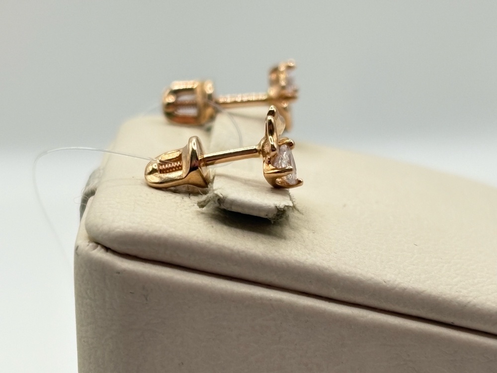 СЕРЬГИ ПУСЕТЫ с камнем (Au 585)