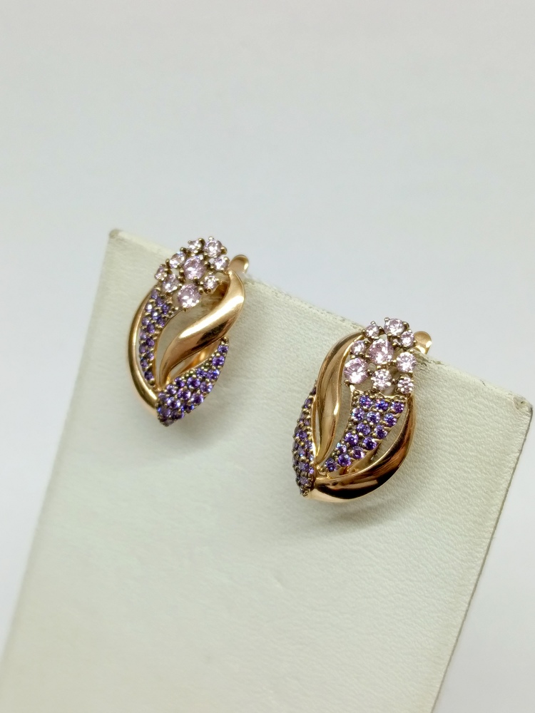 СКМИ585 СЕРЬГИ С КАМНЯМИ (Au 585)