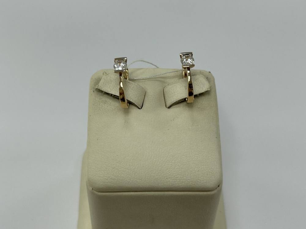 СКМ585 СЕРЬГИ С КАМНЕМ (Au 585)