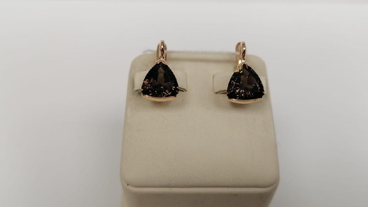 СКМ585 СЕРЬГИ С КАМНЕМ (Au 585)