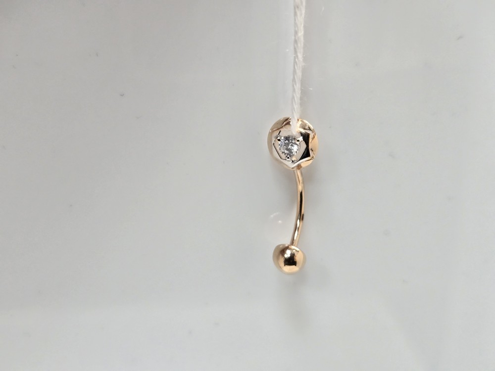 ПИРСИНГ В ПУПОК с камнем (Au 585)