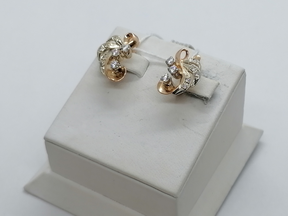 СКМИ585 СЕРЬГИ С КАМНЯМИ (Au 585)