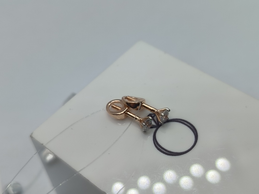 СЕРЬГИ ПУСЕТЫ с камнем (Au 585) СЕРЬГИ ПУСЕТЫ с камнем (Au 585)