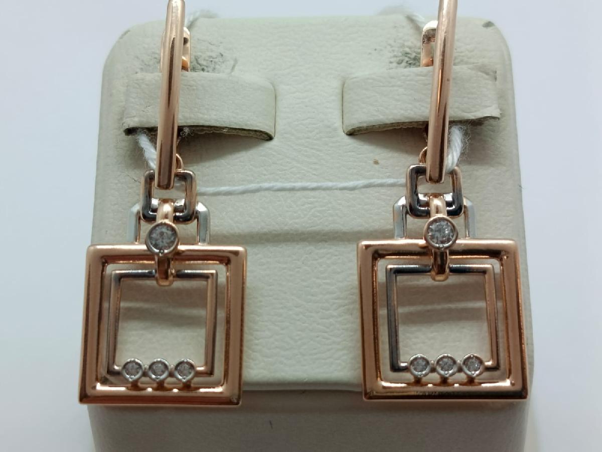 СКМИ585 СЕРЬГИ С КАМНЯМИ (Au 585)