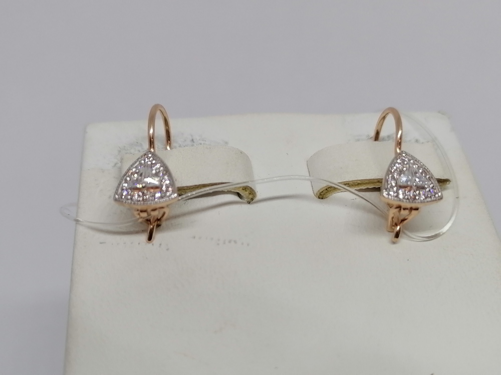 СЕРЬГИ ПЕТЕЛЬКА с камнями (Au 585)