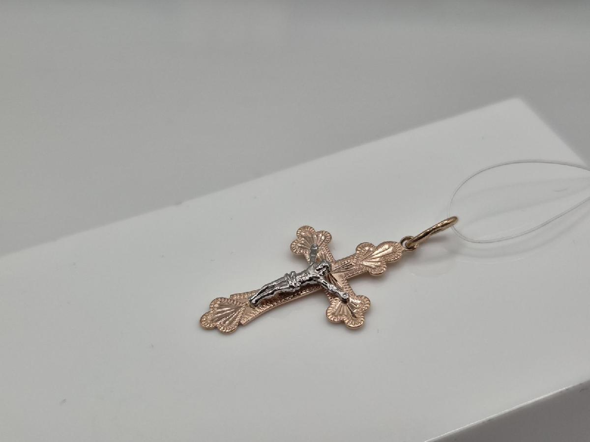 ПОДВЕСКА КРЕСТ без камня (Au 375)