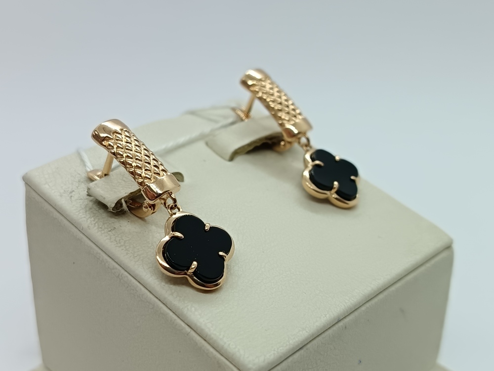 СКМ585 СЕРЬГИ С КАМНЕМ (Au 585)