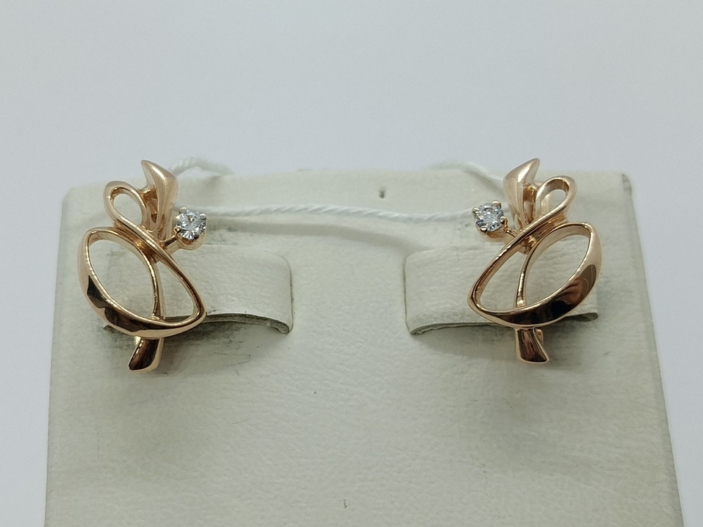 СКМ585 СЕРЬГИ С КАМНЕМ (Au 585)