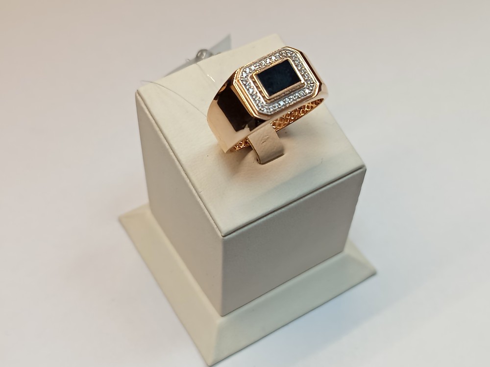 КОЛЬЦО ПЕЧАТКА с камнями (Au 585)