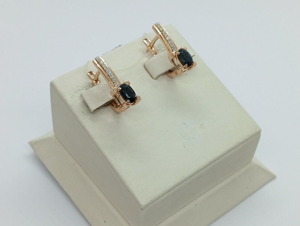 СЕРЬГИ Бриллиант, сапфир (Au 585)