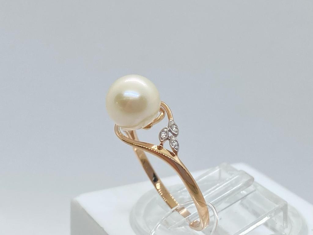 КОЛЬЦО ЖЕМЧУГ с камнями (Au 585)