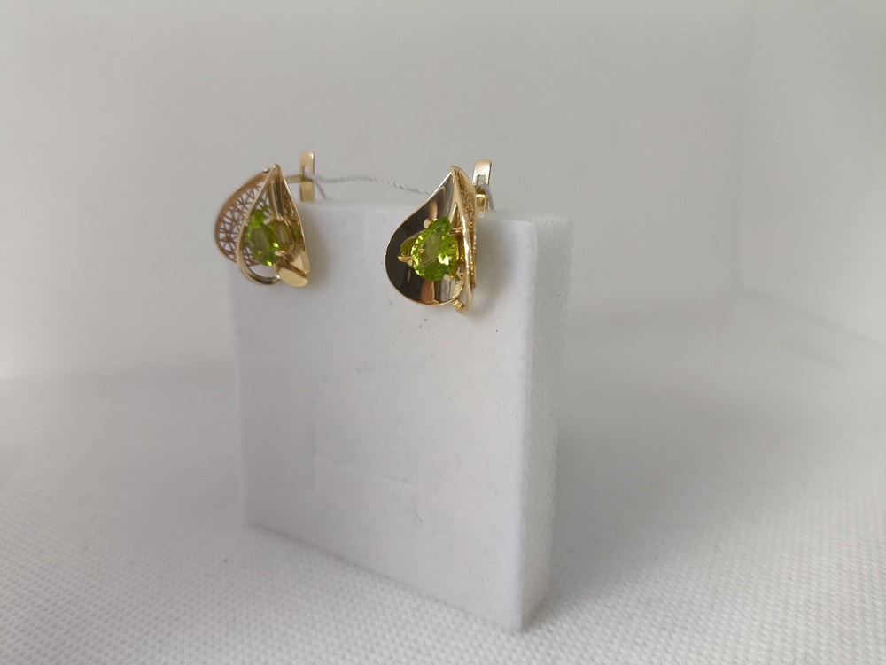 СЕРЬГИ ХРИЗОЛИТ (Au 585)