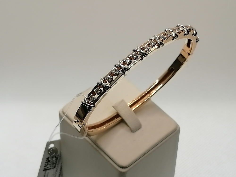 БРАСЛЕТ ЖЕСТКИЙ с камнями (Au 585)