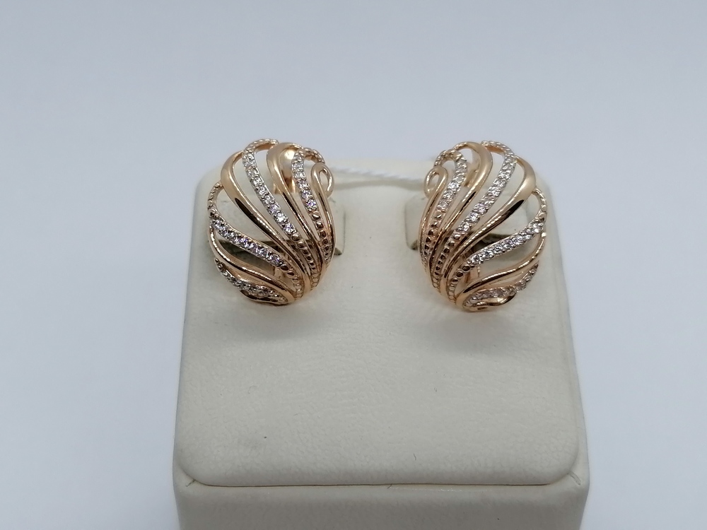 СКМИ585 СЕРЬГИ С КАМНЯМИ (Au 585)